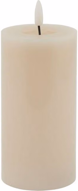 Lemon Pavilion Luxe Collection Melt Effect LED Wax Pillar Candle in Taupe Brown, W8 x D8 x H15 cm