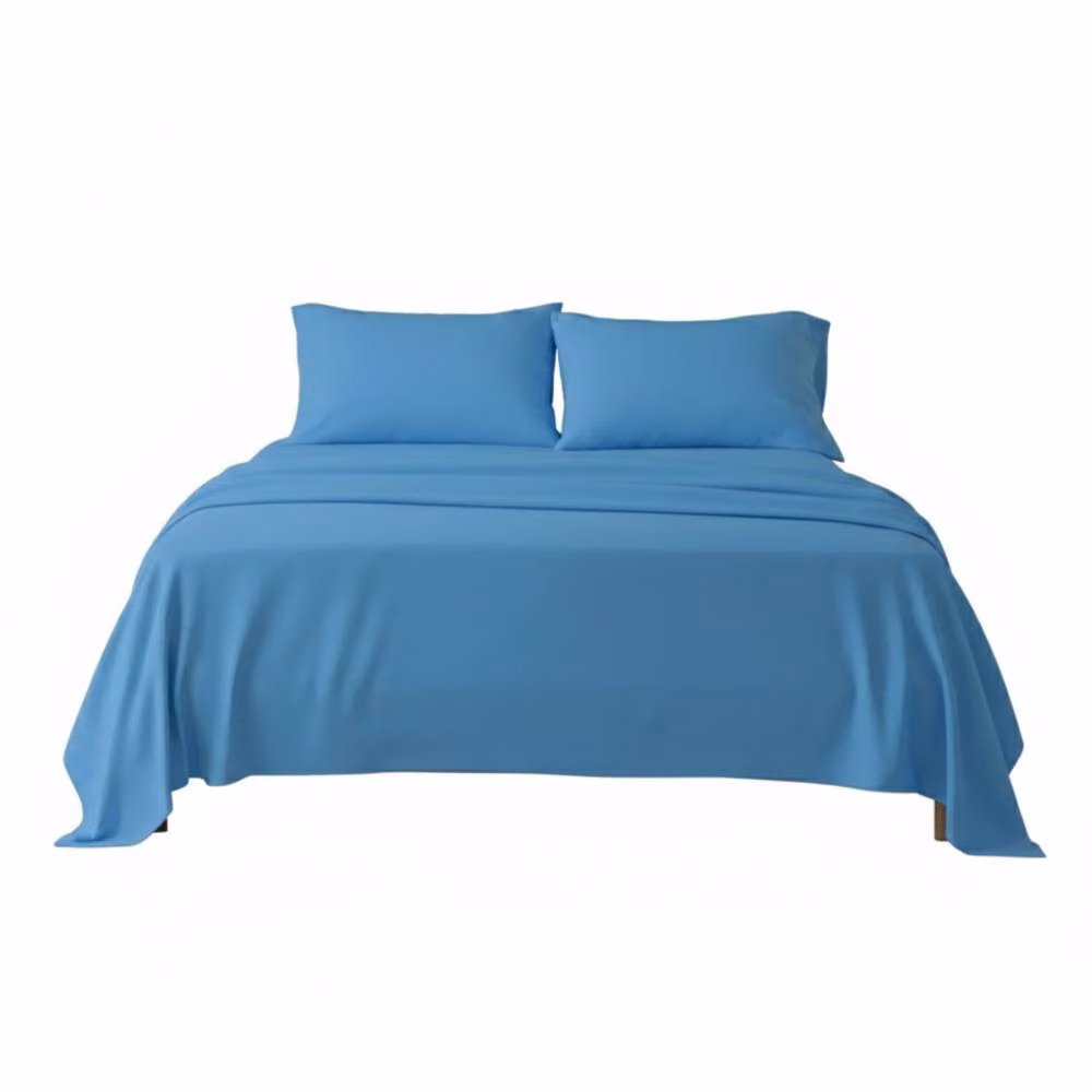 Snug City Blue Flannelette Cotton Duvet Cover and Pillowcase Set, W/D/H: 140 x 200 cm – 2