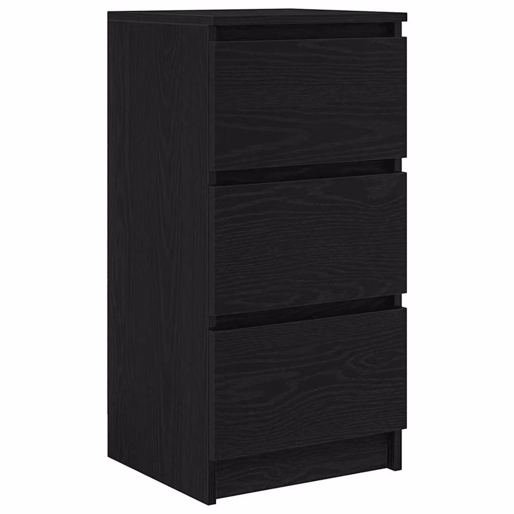 Berkfield Home Black Oak Sideboard in Matt MDF, W/D/H: 37.5 x 35 x 76 cm – 2