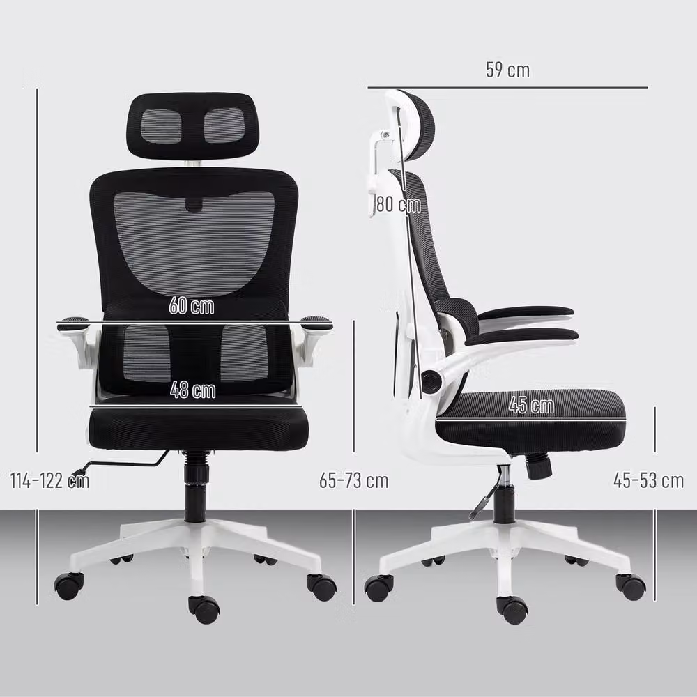 STILVORA Black Fabric Task Chair with Headrest and 360 Degree Swivel – 2