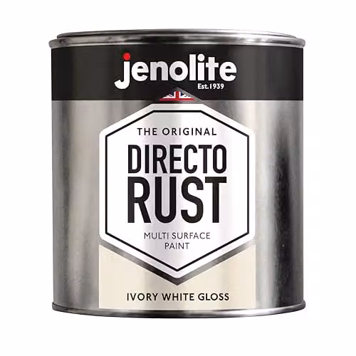 JENOLITE Ivory White Gloss Multi Surface Paint, 1 Litre (RAL 1013) – 1