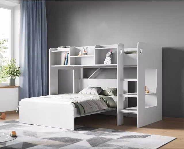 Flair Furnishing Wizard L Shaped Triple Bunk Bed in White