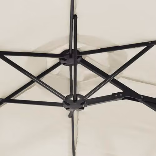 vidaXL Double-Head Cantilever Garden Parasol in Sand White, W: 316 cm, H: 240 cm, D: 145 cm – 3