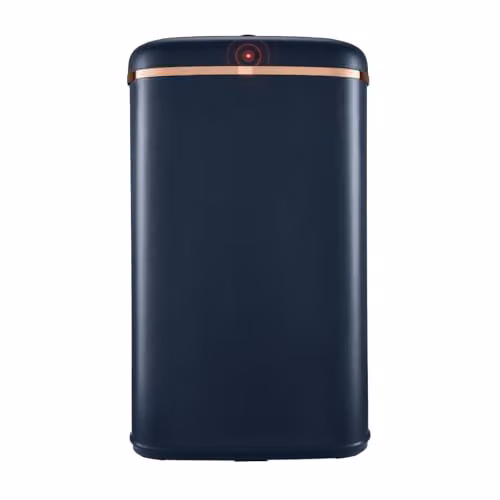 Tower T838010MNB Cavaletto Square Sensor Bin, 58L, Midnight Blue and Rose Gold, H: 64.5 cm, W: 38.5 cm, D: 28.0 cm
