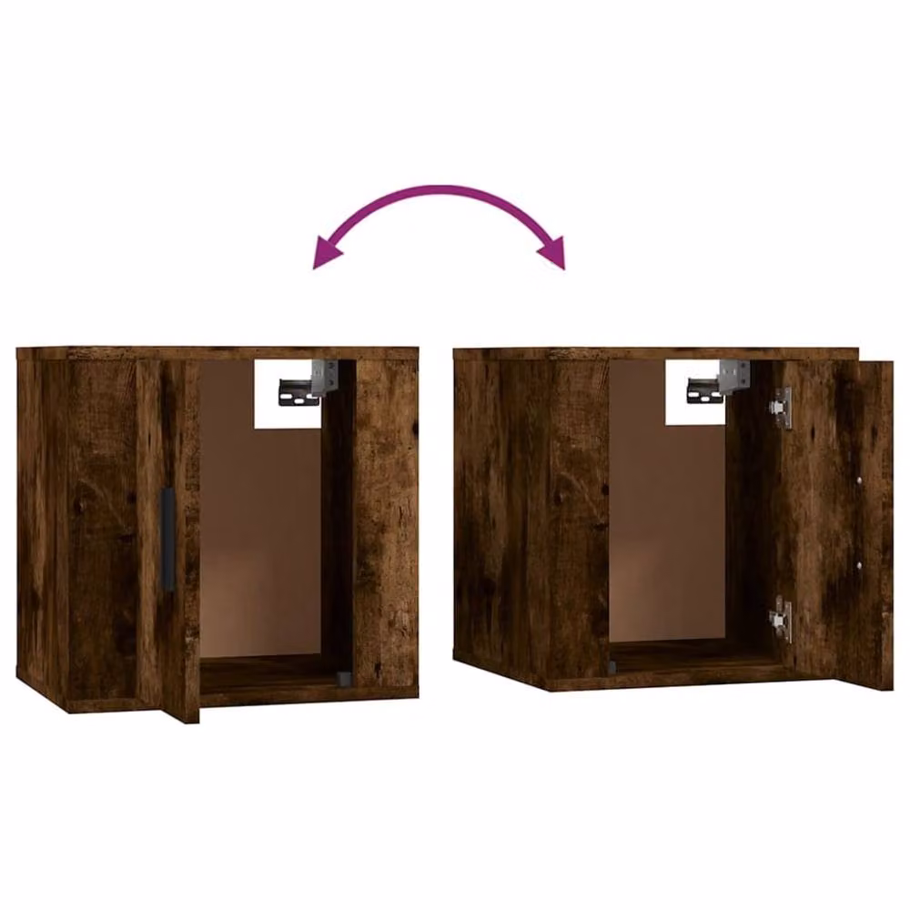 Berkfield Home Wall Mounted TV Cabinet in Smoked Oak Brown, W: 40 cm, D: 34 cm, H: 5 cm – 4