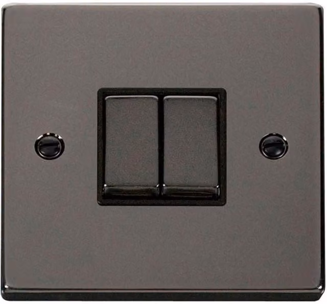 SE Home Black 2 Gang 2 Way Ingot Flush Light Switch – 1