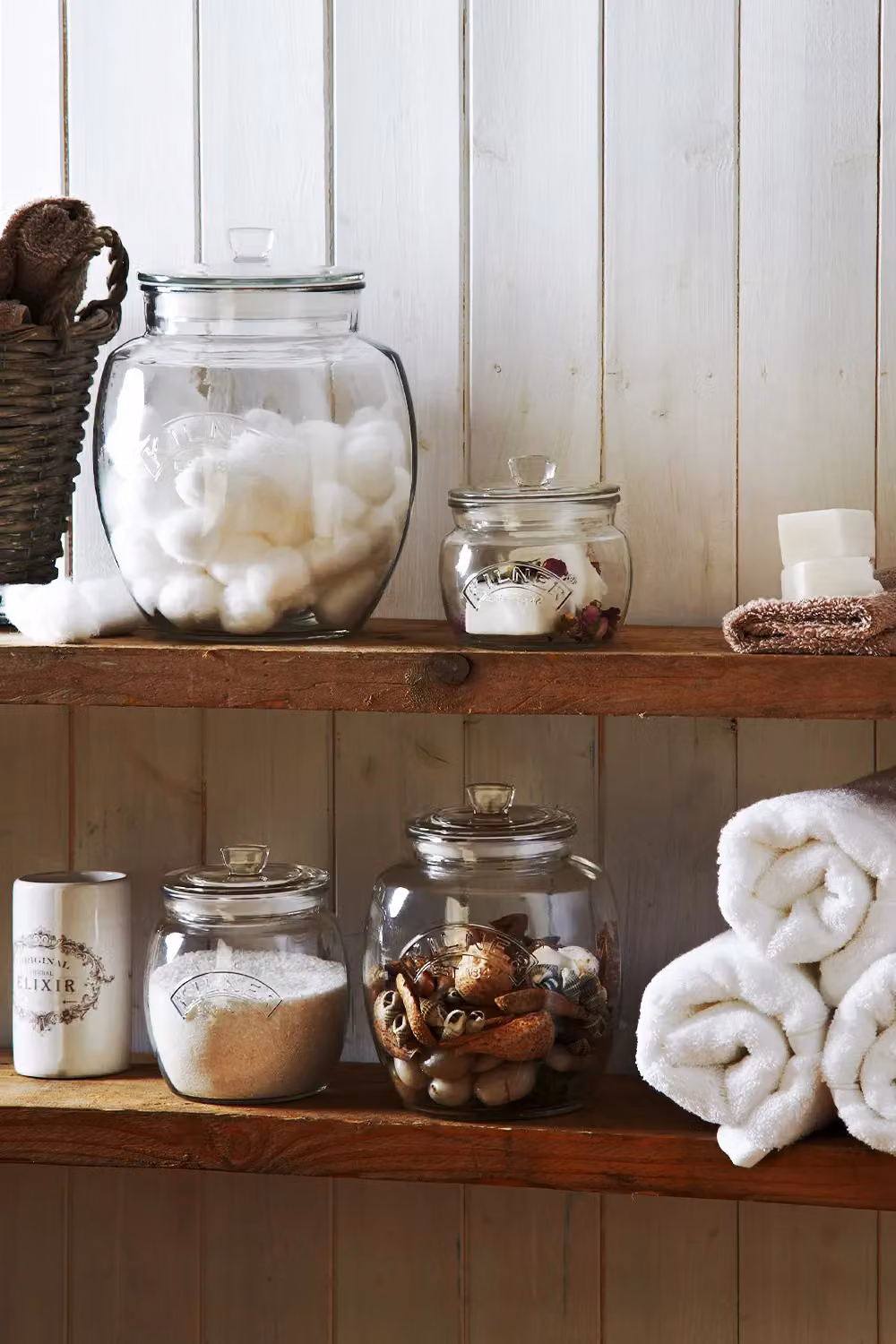 Kilner Set of 2 Universal Push Top Airtight Glass Storage Jars, 2 Litre, Transparent – 3