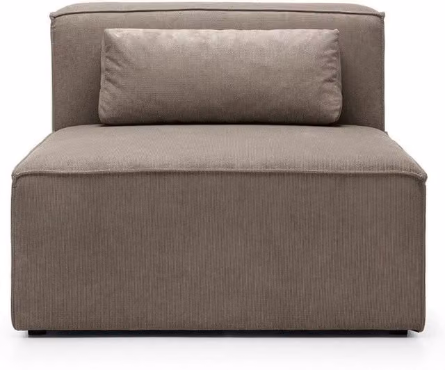 Abakus Direct Doris Modular Armless Accent Chair in Brown Cord Chenille, W/D/H: 94 x 94 x 73 cm – 1