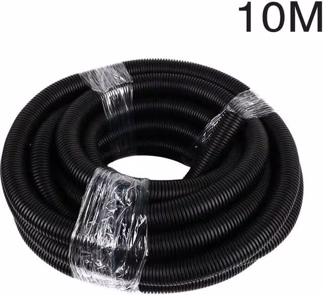 Spetlek Black Flexible PVC Garden Pond Hose, 10m Length, 25mm Diameter