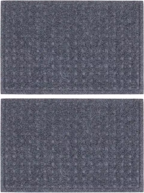 Nicola Spring Heavy Duty Dirt Trapper Door Mats, Pack of 2, Grey, W: 60 cm, D: 40 cm, H: 1 cm – 6