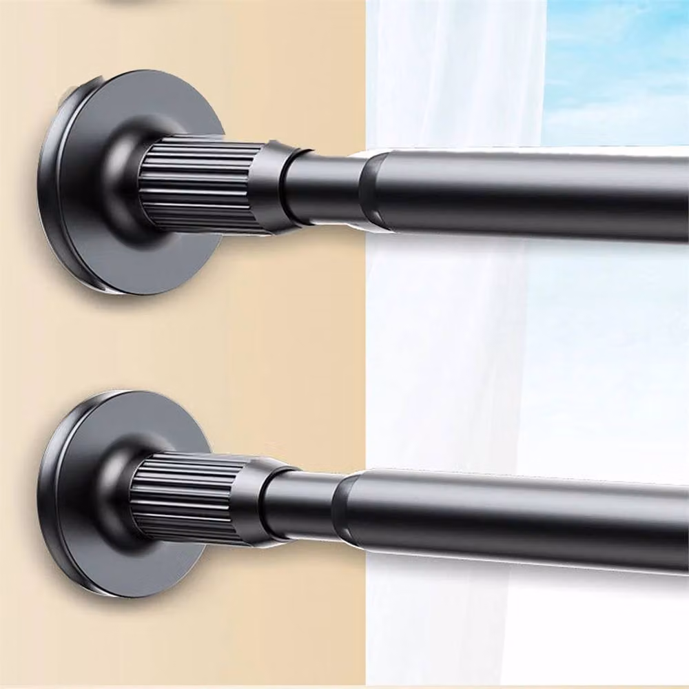 Nordara Black Steel Telescopic Spring Loaded Voile Curtain Pole, Width: 90-160 cm – 3