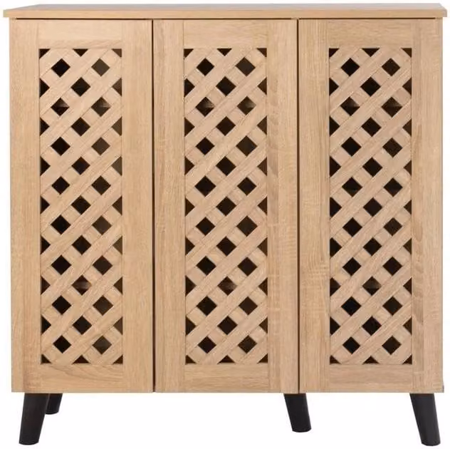 SPETLEK 3 Door Shoe Storage Cabinet in Natural Oak – 1