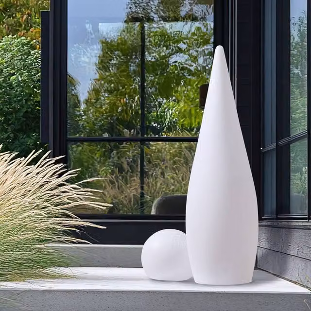 Wyld and Coco White Outdoor LED Floor Lamp with Remote Control, Dimmable RGB Colour Effects and IP54 Waterproof Rating