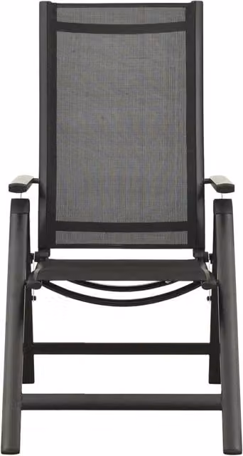 Berkfield Home Set of 2 Black Folding Garden Chairs with Aluminium Frame and Textilene Fabric – 1