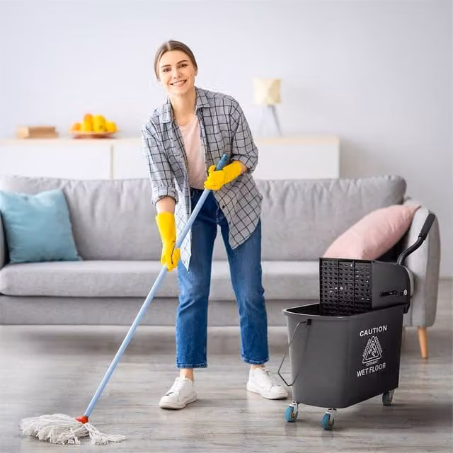 EONLION Black Compact Mop Bucket with Wringer