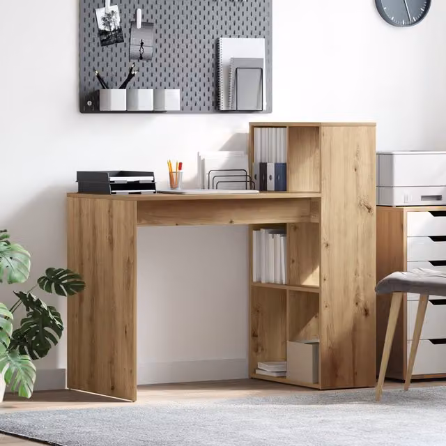 Berkfield Home Artisan Oak Writing Desk in Brown