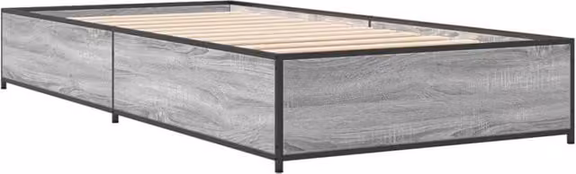 Berkfield Home Durable Small Single Bed Frame in Grey, W/D/H: 80 x 190 cm – 1