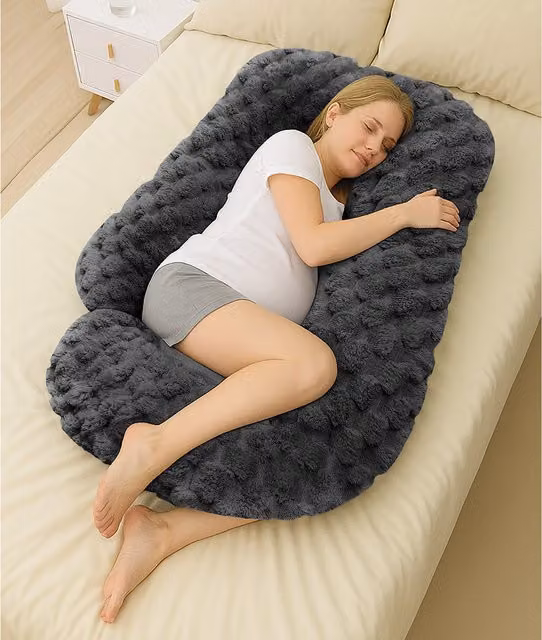 Velosso Grey Teddy Fleece Maternity Body Pillow