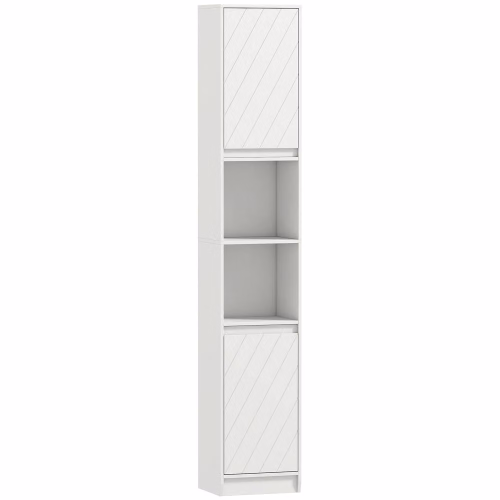 Wyld Haus Fibava Slim Freestanding Bathroom Storage Cabinet in White – 2