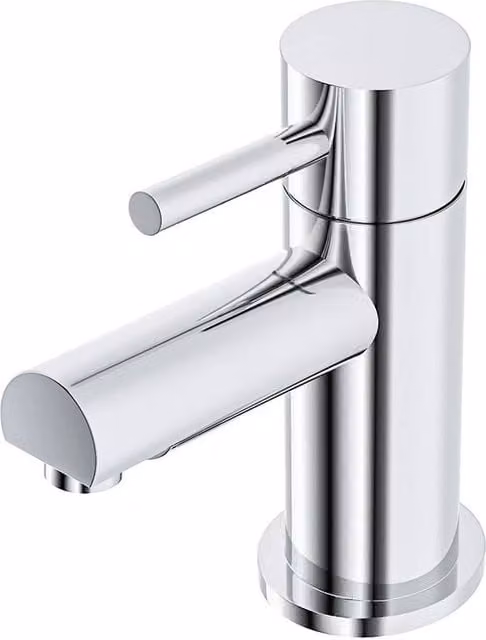 VOGREX Chrome Single Lever Cloakroom Mono Basin Tap with Pop Up Waste in Silver