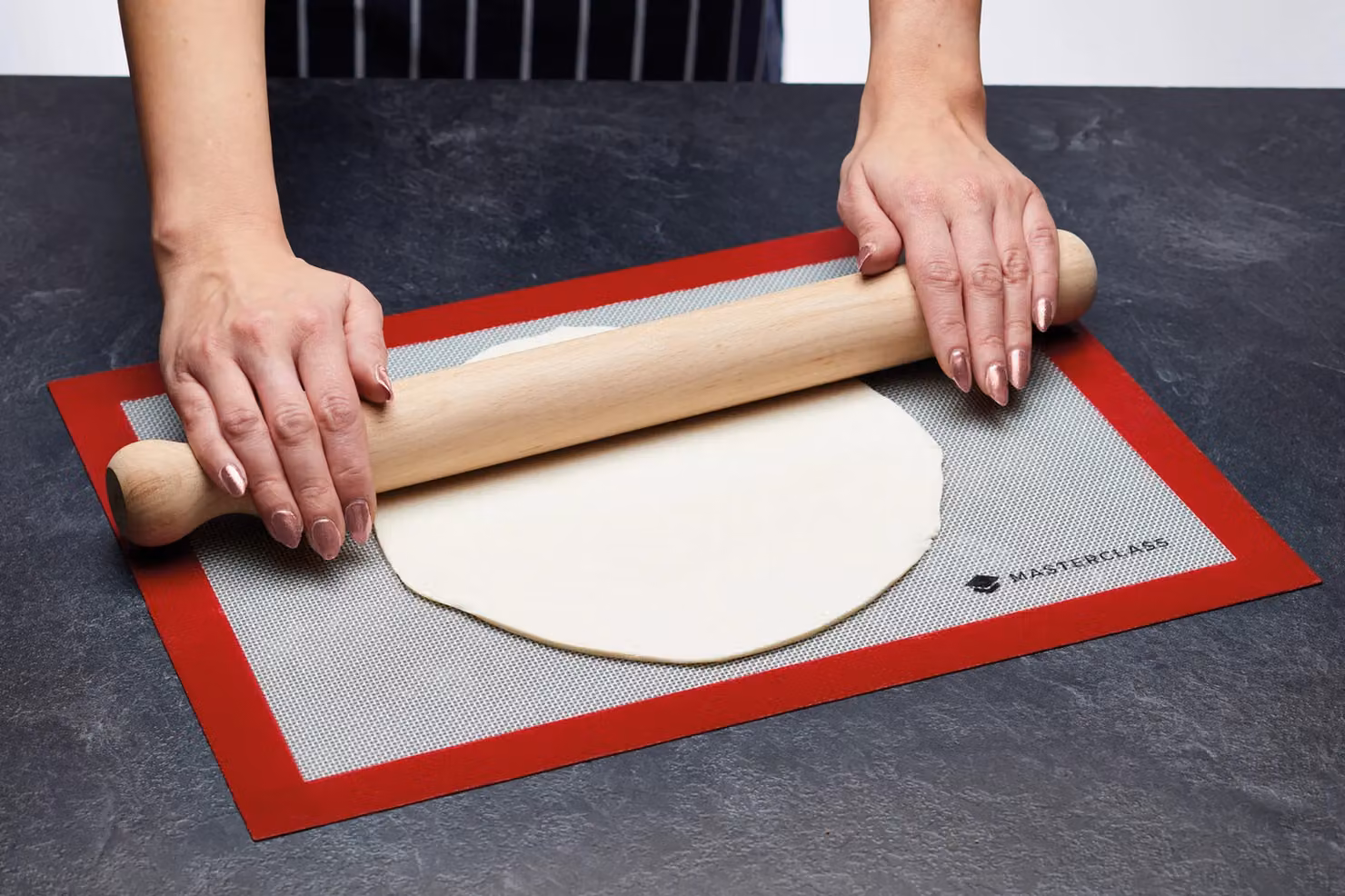 MasterClass Non-Stick Silicone Baking Mat in Red and White, W: 40 cm, D: 30 cm – 5
