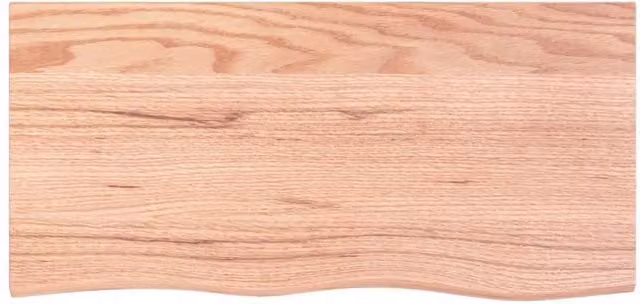 Berkfield Home Live Edge Solid Oak Table Top in Light Brown, W: 100 cm, D: 50 cm, H: 2 cm – 1