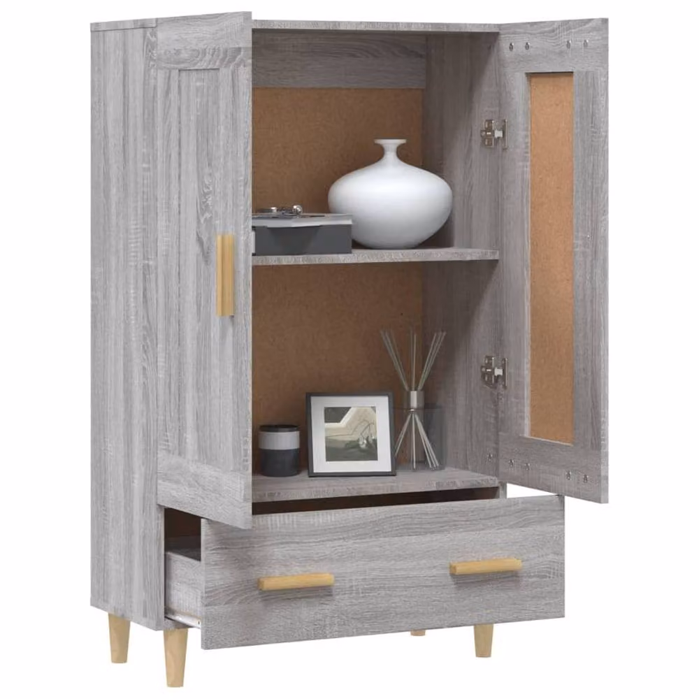 Berkfield Home Grey Sonoma Highboard in Engineered Wood, W: 70 cm, D: 31 cm, H: 115 cm – 2