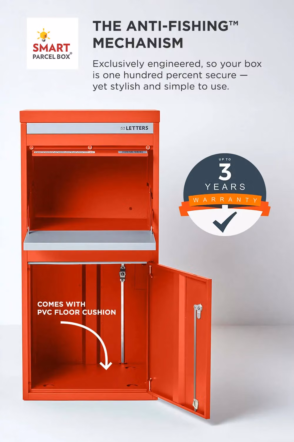 Homescapes Smart Parcel Box Extra Large Wall Mounted Secure Delivery Box in Red, W/D/H: 102.5 x 48.5 x 34.0 cm – 3