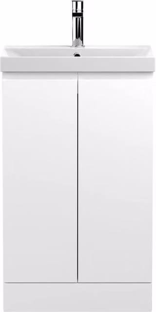 Balterley Mavesyn Contemporary 2 Door Freestanding Vanity Basin Unit, Matt White, W/D/H: 50 x 50 x 81 cm