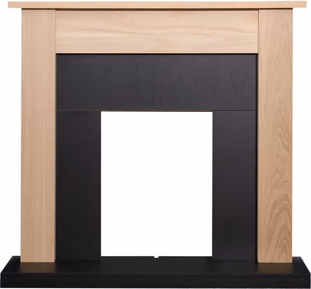 Adam Fires & Fireplaces Southwold Fireplace in Light Oak and Black