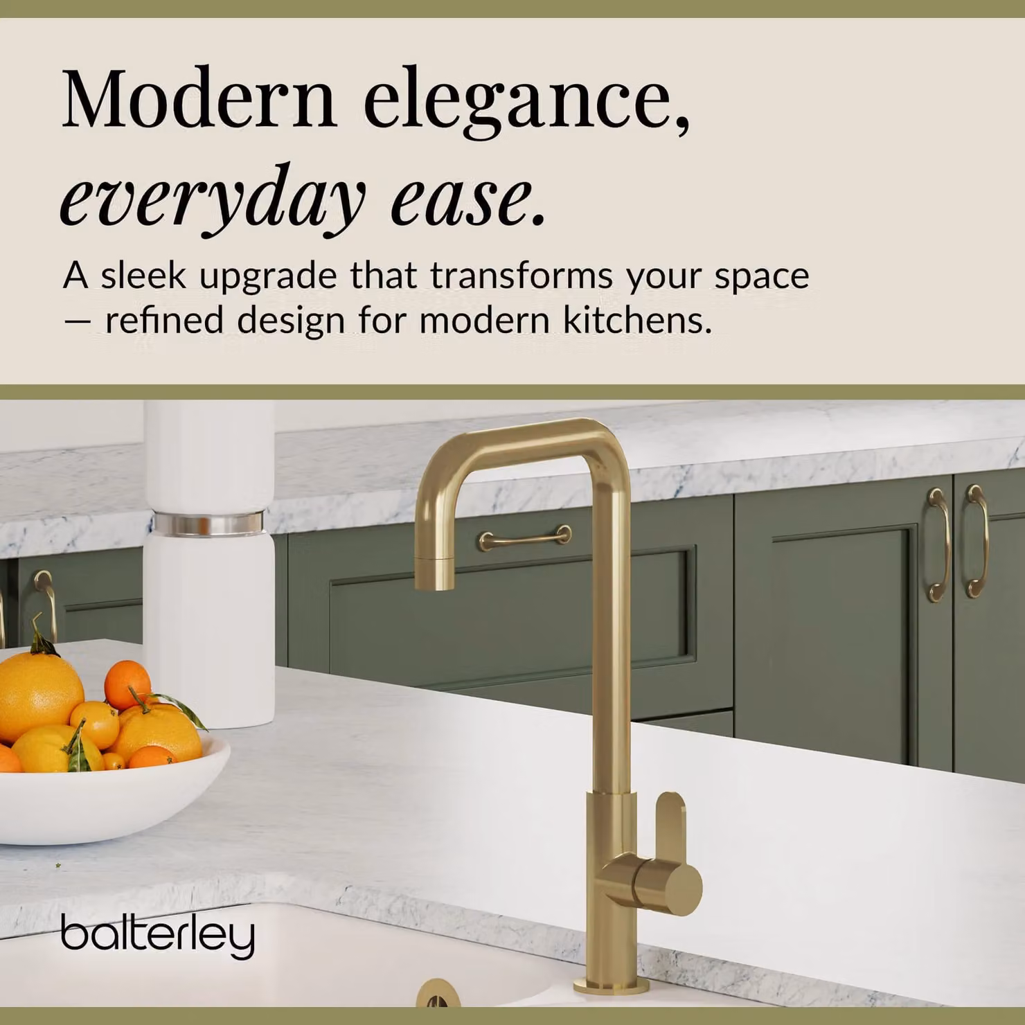 Balterley Kuma Single Lever Kitchen Mono Mixer Tap in Brushed Brass – 2