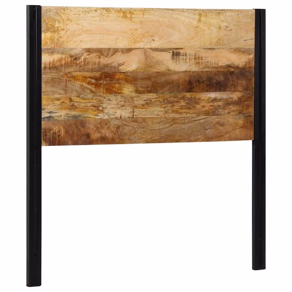 Berkfield Home Industrial Headboard in Brown Mango Wood and Iron, Width: 100 cm – 2