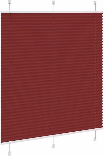 Berkfield Home Single Pleat Polyester Blind in Bordeaux Red, W: 120 cm, H: 150 cm