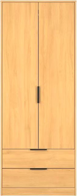 Ready Assembled 2 U Fuji Brown 2 Door 2 Drawer Wardrobe