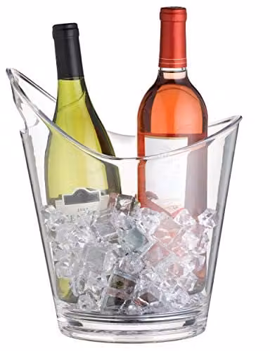 BarCraft Transparent Acrylic Wine Cooler Bucket with Handle, 4.4 Litres