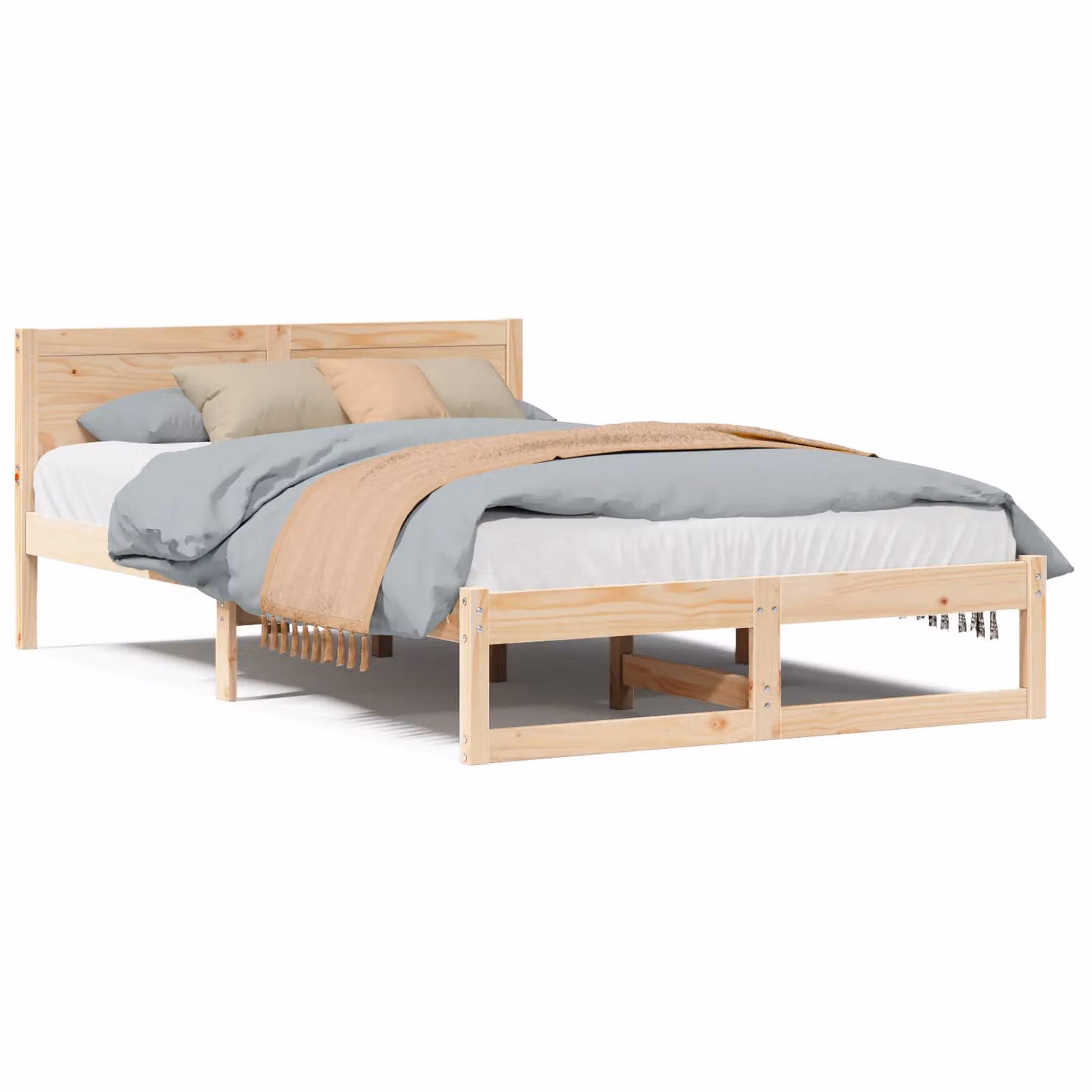 Berkfield Home Minimalist Pine Wood Bed Frame, Beige, W/D/H: 120 x 190 x 70 cm – 2