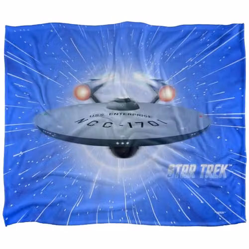 Star Trek Super Soft Fleece Throw Blanket, White, W/D: 152 x 127 cm