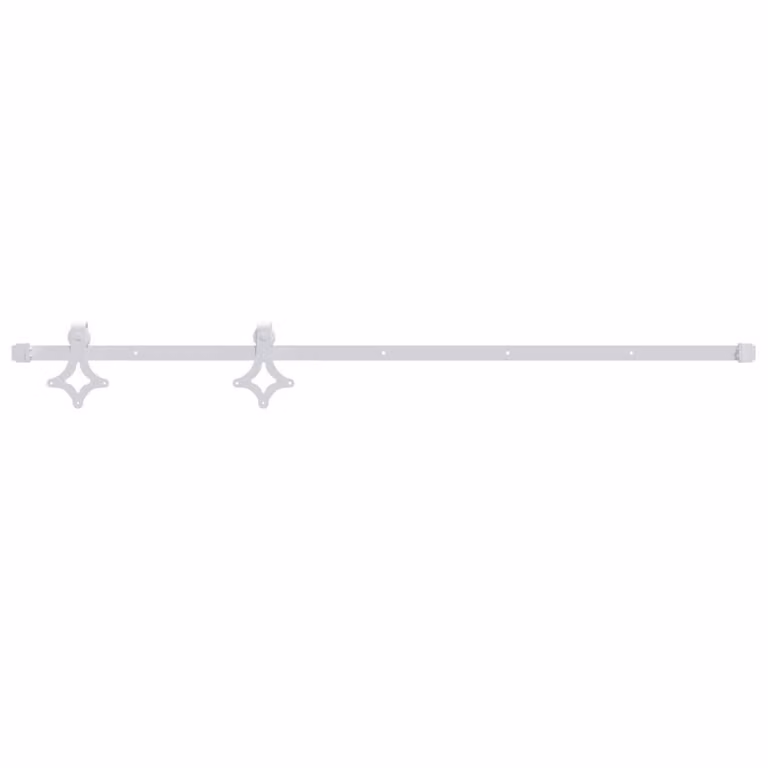 Berkfield Home Sliding Door Hardware Kit, Steel Enamel, White, 200 cm