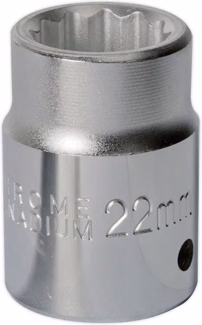 Loops 22mm Forged Steel Drive Socket, 3/4 inch Square Drive, Chrome Vanadium, Silver