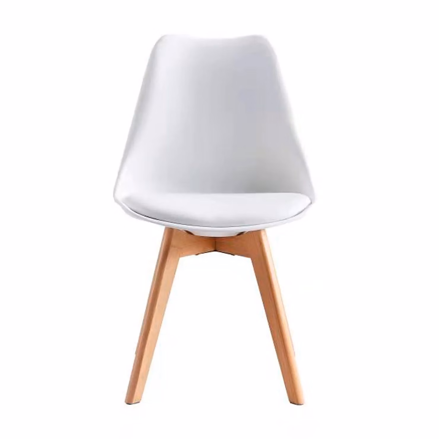 MCC Direct Eva Set of 2 White Fabric Dining Chairs with Pine Wood Legs – 2