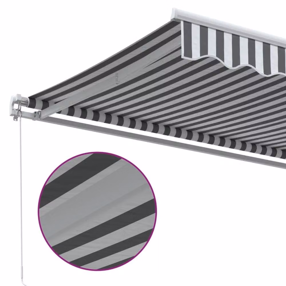 Berkfield Home Manual Retractable Aluminium Awning in Anthracite and White, W: 450 cm, D: 300 cm – 3