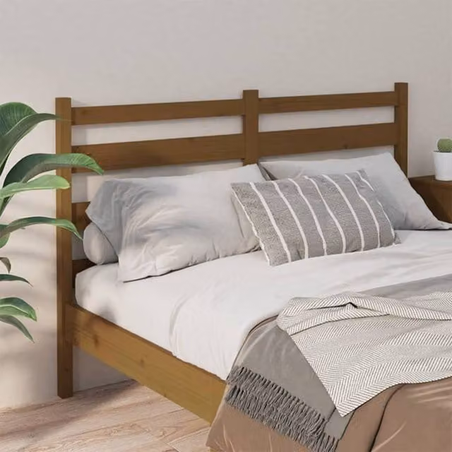 Berkfield Home Beautiful Bed Headboard in Honey Brown Solid Pine Wood, W: 206 cm, D: 4 cm, H: 100 cm – 1