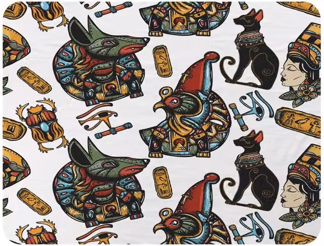 Benjamin Tate Design Queen Cleopatra History Fleece Blanket in Multicolour, W/D/H: 120 x 150 cm – 2