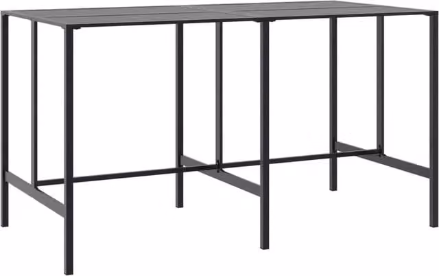 Berkfield Home Bar Table in Black Matt Steel, W/D/H: 200 x 100 x 110 cm – 1