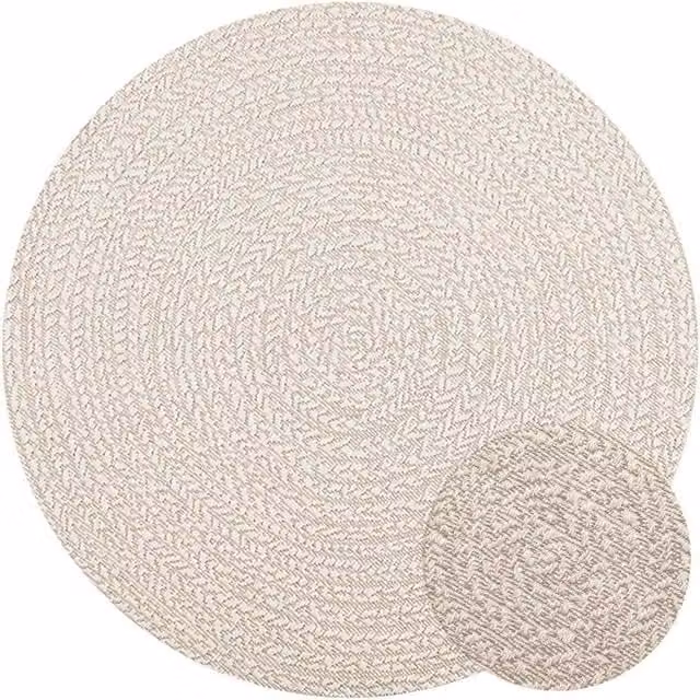 Berkfield Home Zizur Round Jute-Look Rug in Beige, Diameter: 120 cm – 1