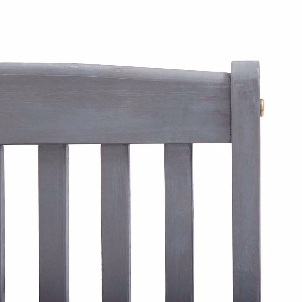 Berkfield Home Set of 4 Folding Outdoor Chairs in Grey Solid Acacia Wood – 3