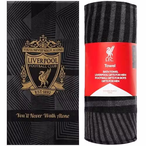 Liverpool F.C. Black Cotton Quick Dry Towel, W: 137 cm, H: 69 cm