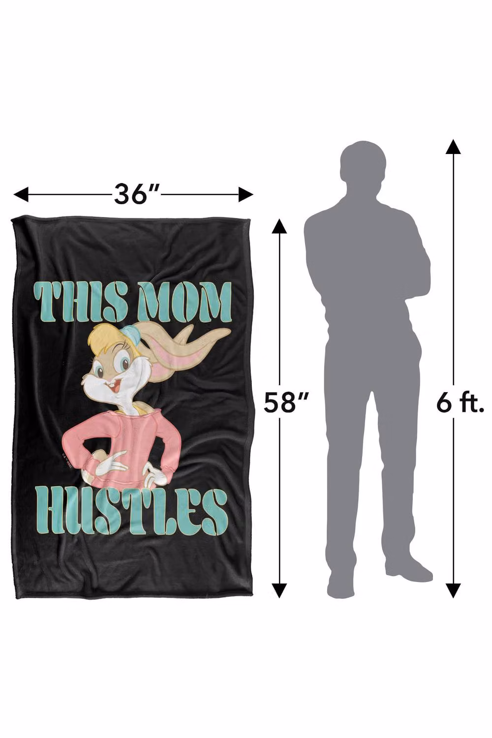 Warner Bros. Looney Tunes Lola This Mom Hustles Super Soft Silky Touch Throw Blanket, Multicolour, W: 152 cm, D: 127 cm – 8
