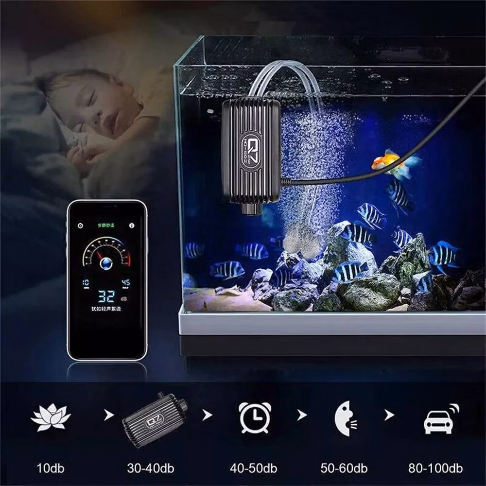 SPETLEK Silent Aquarium Air Pump with Double Oxygen Outlet, Black – 3