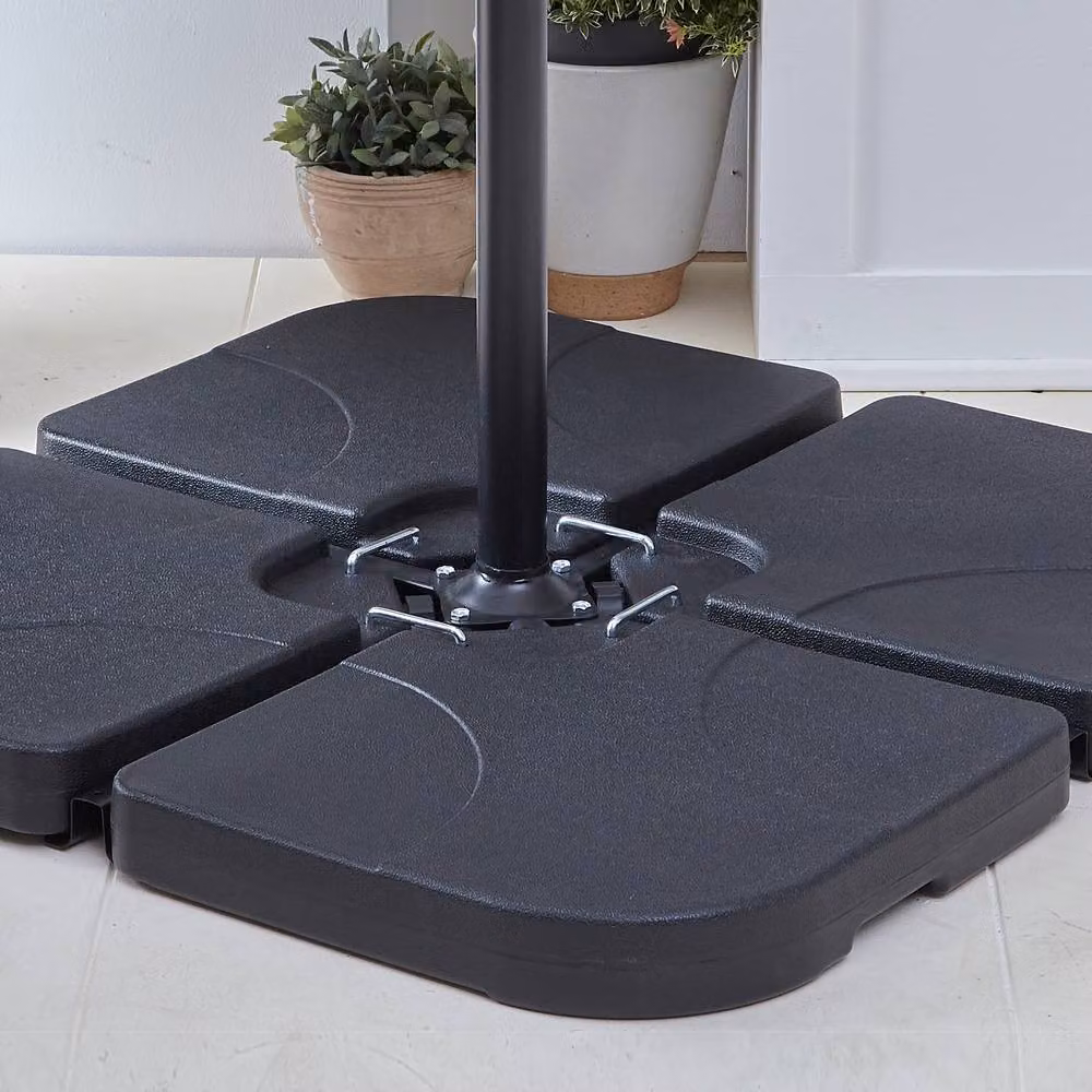 Neo Jet Black Matt Water Filled Freestanding Over Hanging Parasol Base – 3